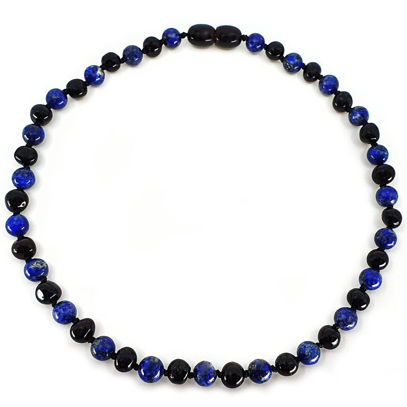 Baltic amber Cherry and Lapis Lazuli