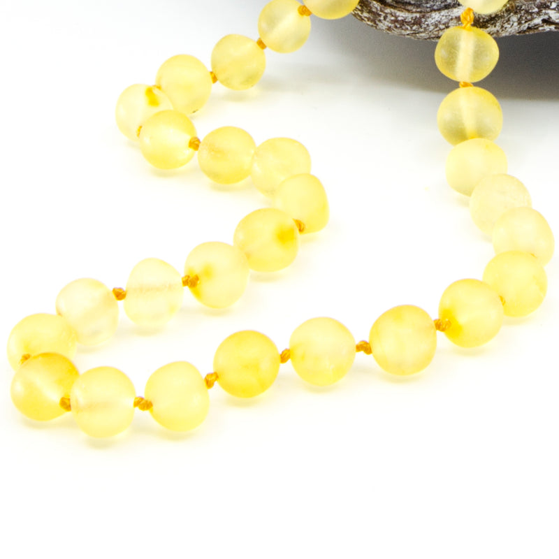 Baltic amber Lemon unpolished necklace