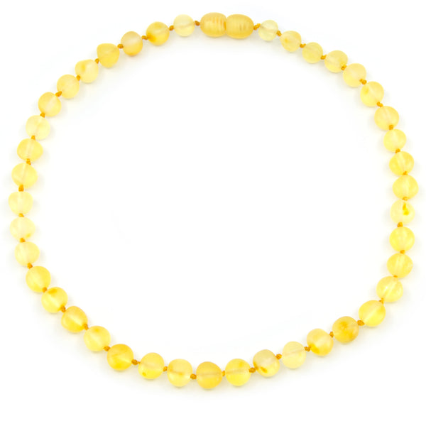 Baltic amber Lemon unpolished necklace
